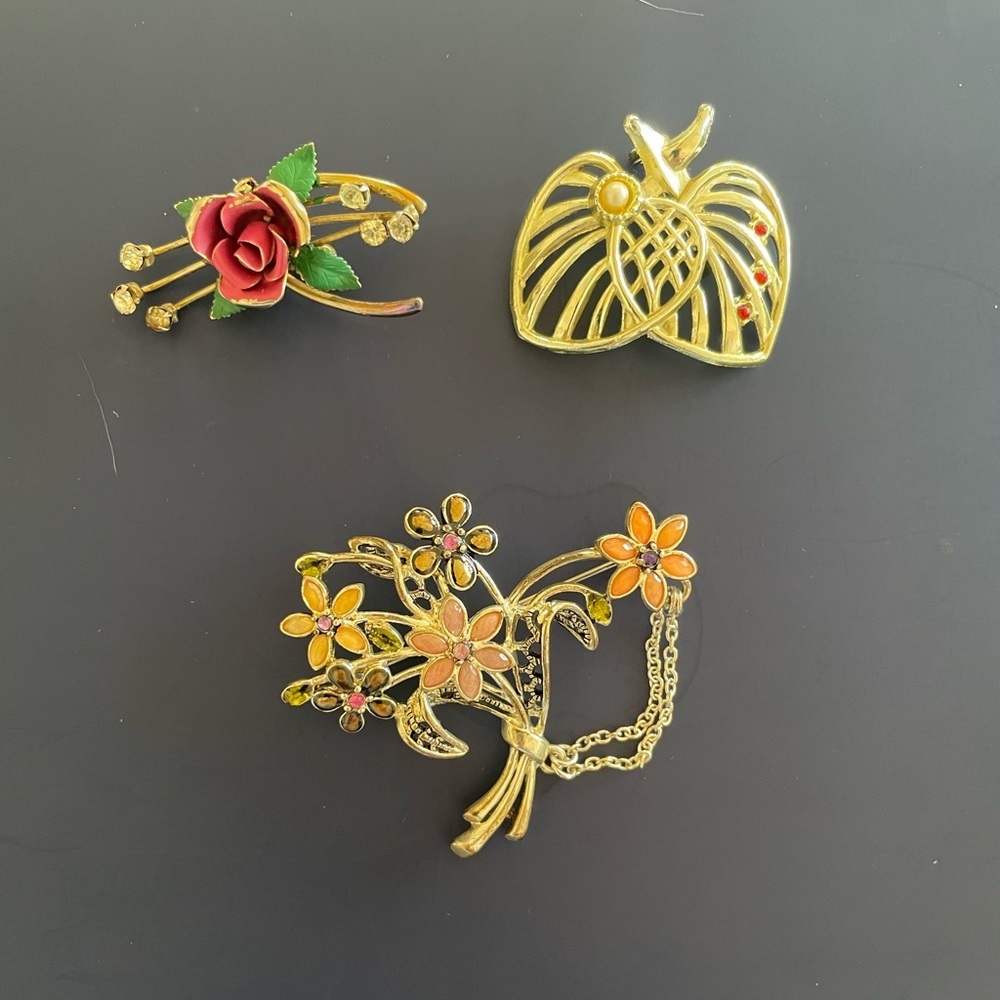 Three Vintage Brooches, Excellent Condition!